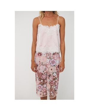 Crās Everly Lace Trim Camisole Top - White