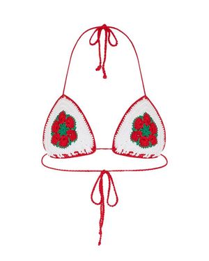 BrunnaCo The Poppy Crochet Bikini Top - Red