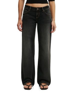 Cotton On Low Rise Straight Leg Jeans - Black
