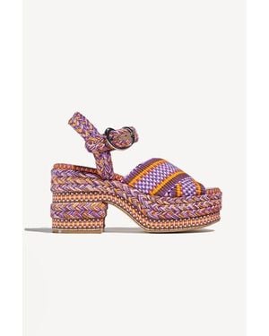 Amambaih Gala High Platform Sandals - Red
