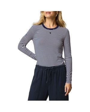 Splendid Stripe Long Sleeve Tee - Blue