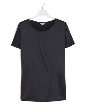 MM by Max Mara Cortona Stretch Silk Top - Black