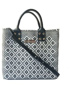 Tin Marin Panda Large Woven Crossbody Bag - Black