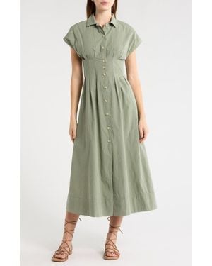 Marine Layer Arden Midi Shirtdress - Green