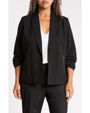 Anne Klein Pleated Sleeve Blazer - Black