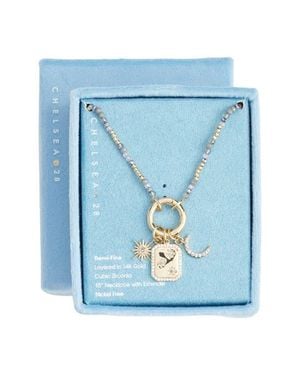 Chelsea28 Demi Fine Cubic Zirconia Bead Star Charm Necklace - Blue