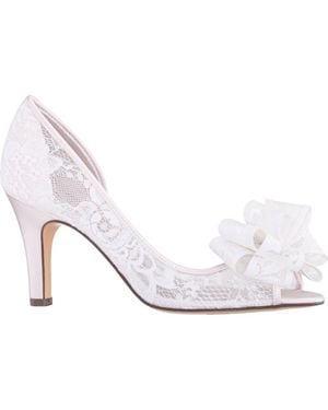 Nina Nashly Pointed Toe Cap Toe Mary Jane Pump - White