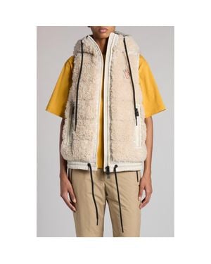 Moncler Teddy Bear Hooded Down Vest - Natural