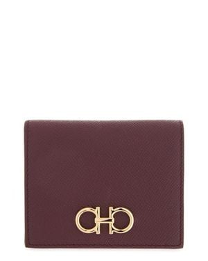Ferragamo Gancini Leather French Wallet - Purple