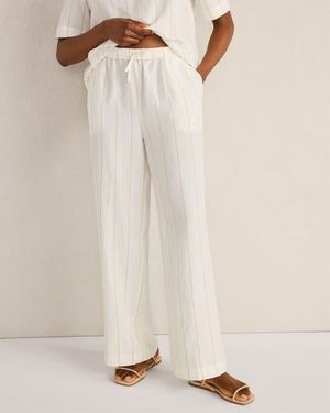Haven Well Within Silky Linen Blend Drawstring Pants - Natural