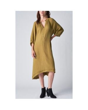 ocean + main Gauze Dress With Pockets - Natural