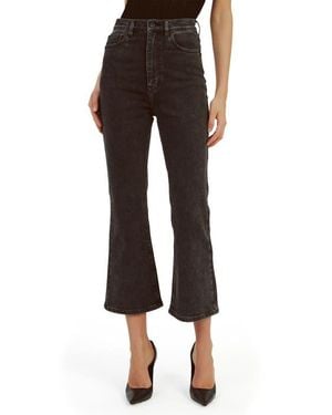 Bardot Heidi High Waist Flare Crop Jeans - Black