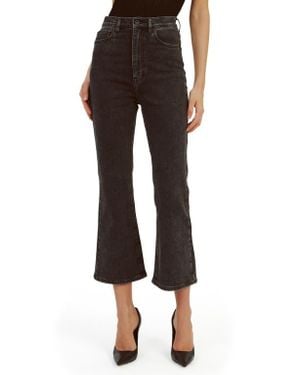 Bardot Heidi High Waist Flare Crop Jeans - Black