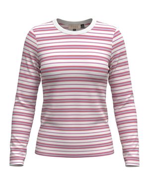 Faves Long Sleeve Ribbed V-Neck Tee - Purple