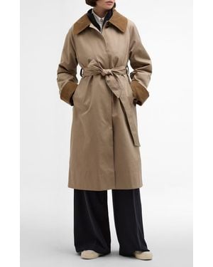 Barbour Reagan Water Resistant Twill Coat - Natural