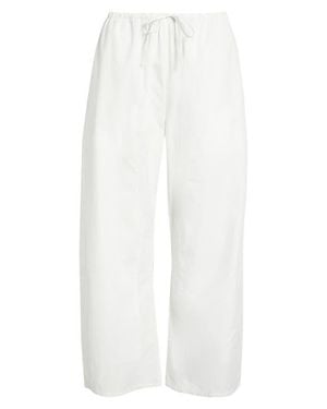 Leset Kyoto Cotton Drawstring Utility Crop Pants - White
