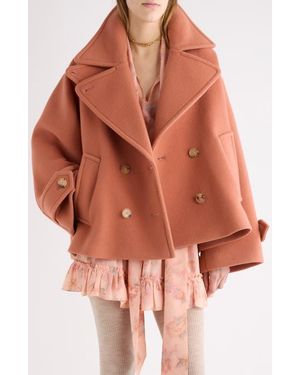 Chloé Iconic Soft Wool Blend Coat - Brown