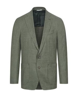 Emanuel Berg Slub Wool & Silk Blend Sport Coat - Green