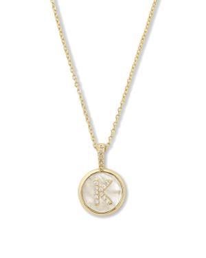 Melinda Maria Baby Love Letters Initial Pendant Necklace - Metallic