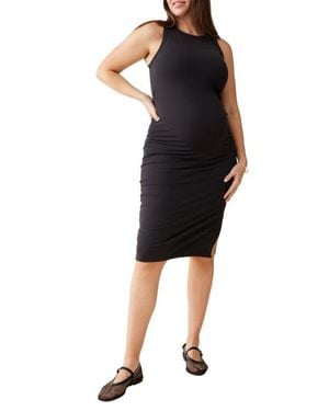 Ingrid & Isabel Ruched Sleeveless Body-Con Dress - Black