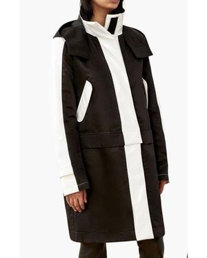CAALO Cotton Water-Resistant Convertible Raincoat - Black