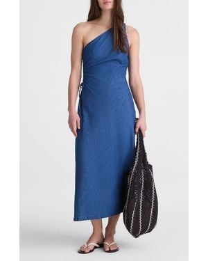 Madewell One-Shoulder Denim Maxi Dress - Blue