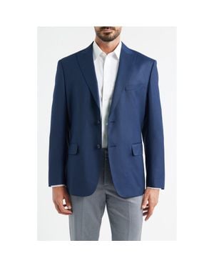 Daniel Hechter Textured Wool Blend Sport Coat - Blue
