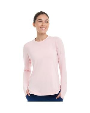 BloqUV Long Sleeve Sun And Uv Protection Relaxed Scallop Top - Pink