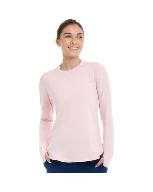 BloqUV Long Sleeve Sun And Uv Protection Relaxed Scallop Top - Pink