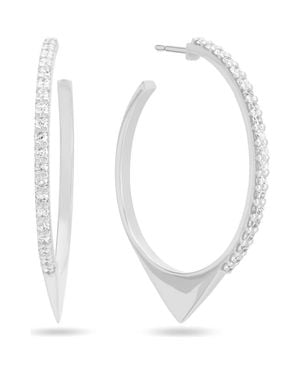 Lana Jewelry Eclipse 14K Diamond Hoop Earrings - White
