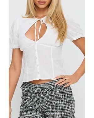 Princess Polly Bow Detail Crop Top - White