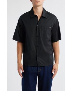 Dickies Lynville Short Sleeve Lyocell & Cotton Button-Up Shirt - Black