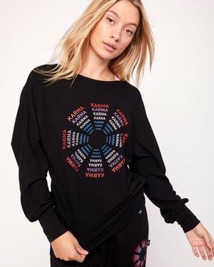 Rebody Active Karma Graphic Long Sleeve Top - Black