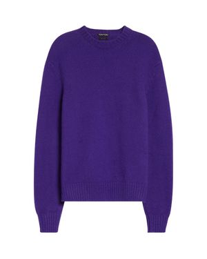 Tom Ford Pure Cashmere Crewneck Sweater - Purple