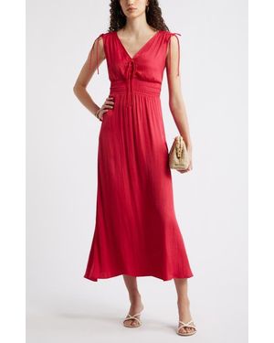 Nordstrom Smocked Waist Sleeveless Maxi Dress - Red
