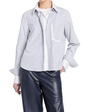 Twp Double Layer Boyfriend Shirt - Blue
