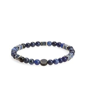 Caputo & Co. Square Beaded Stretch Bracelet - Blue