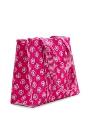 MANGO TEEN Sun Print Quilted Tote Bag - Pink