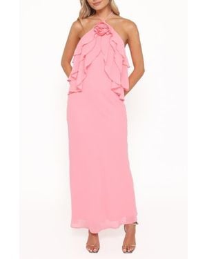 Petal & Pup Zorina Halter Maxi Dress - Pink