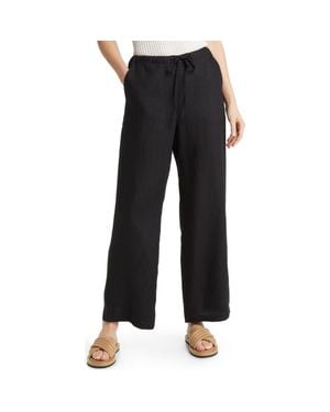 Rails Emmie Drawstring Wide Leg Linen Pants - Black
