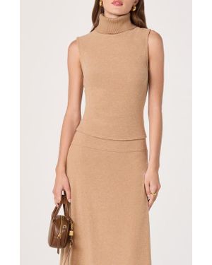 Astr Sleeveless Turtleneck Sweater - Natural