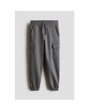 H&M Brushed-Inside Cargo Sweatpants - Gray