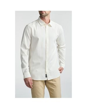 Mavi Textured Stretch Cotton Button-Up Shirt - White