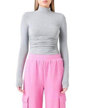 Grey Lab Ruched Turtleneck Top - Multicolor