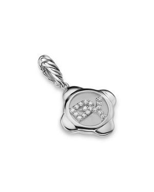 David Yurman Dy Logo Cable Collectibles Diamond Amulet Charm - Metallic