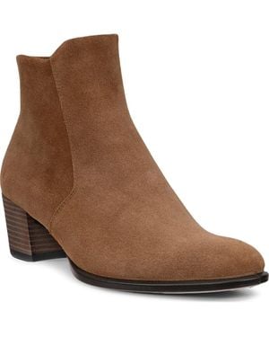 Ecco Shape Stack Heel Bootie - Brown