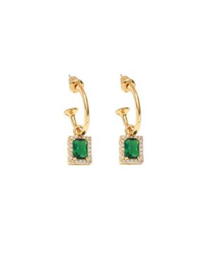 Classicharms Emerald Drop Hoop Earrings - Blue