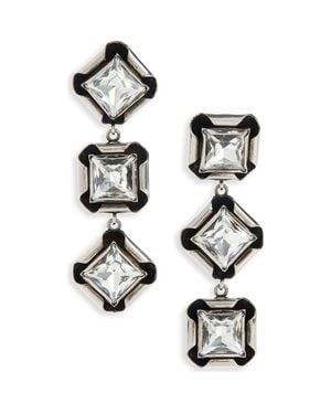 Givenchy Deconstructed Crystal Drop Earrings - Black