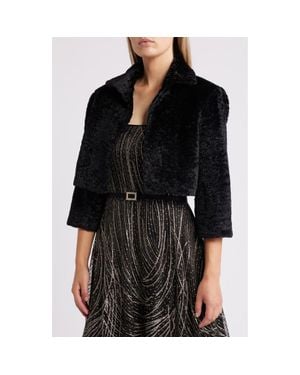 Eliza J Faux Fur Bolero - Black