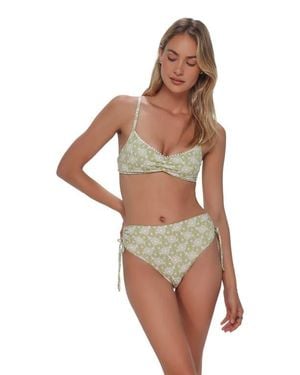 Swim Systems Pom Pom Sylvia Bralette Bikini Swimsuit Top - Brown